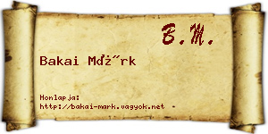 Bakai Márk névjegykártya