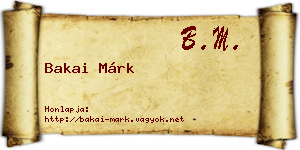 Bakai Márk névjegykártya